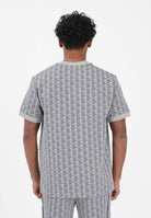 LACOSTE T-shirt a manica corta grigia da uomo con monogramma jacquard TH1197 41I LACOSTE 