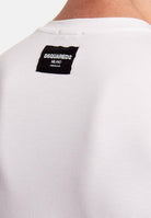 DSQUARED2 T-shirt a manica corta bianca da uomo con patch logo D9M206240 100 DSQUARED2 