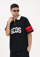 GCDS Polo a manica corta nera per uomo e donna con logo Z0MLQD107J101 999R GCDS 