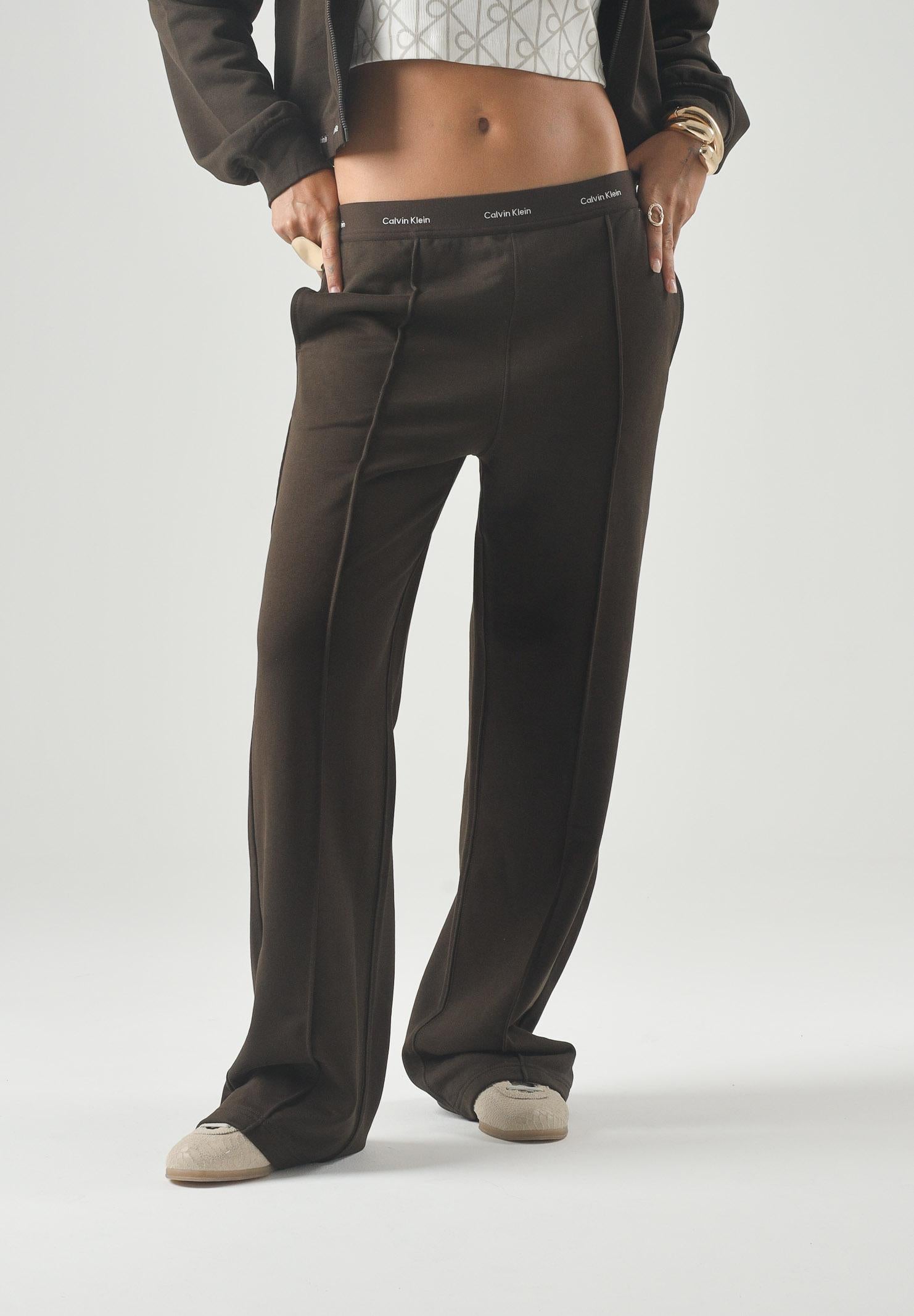 CALVIN KLEIN JEANS Pantaloni Logo Waistband Wide Leg Joggers dark coffee marrone, colore basico marrone, donna. LV047G253G TO2 CALVIN KLEIN JEANS 