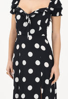 MAR DE MARGARITAS Abito midi Nikita nero da donna con stampa a pois MMABW01534 NE140 Mar de margaritas 