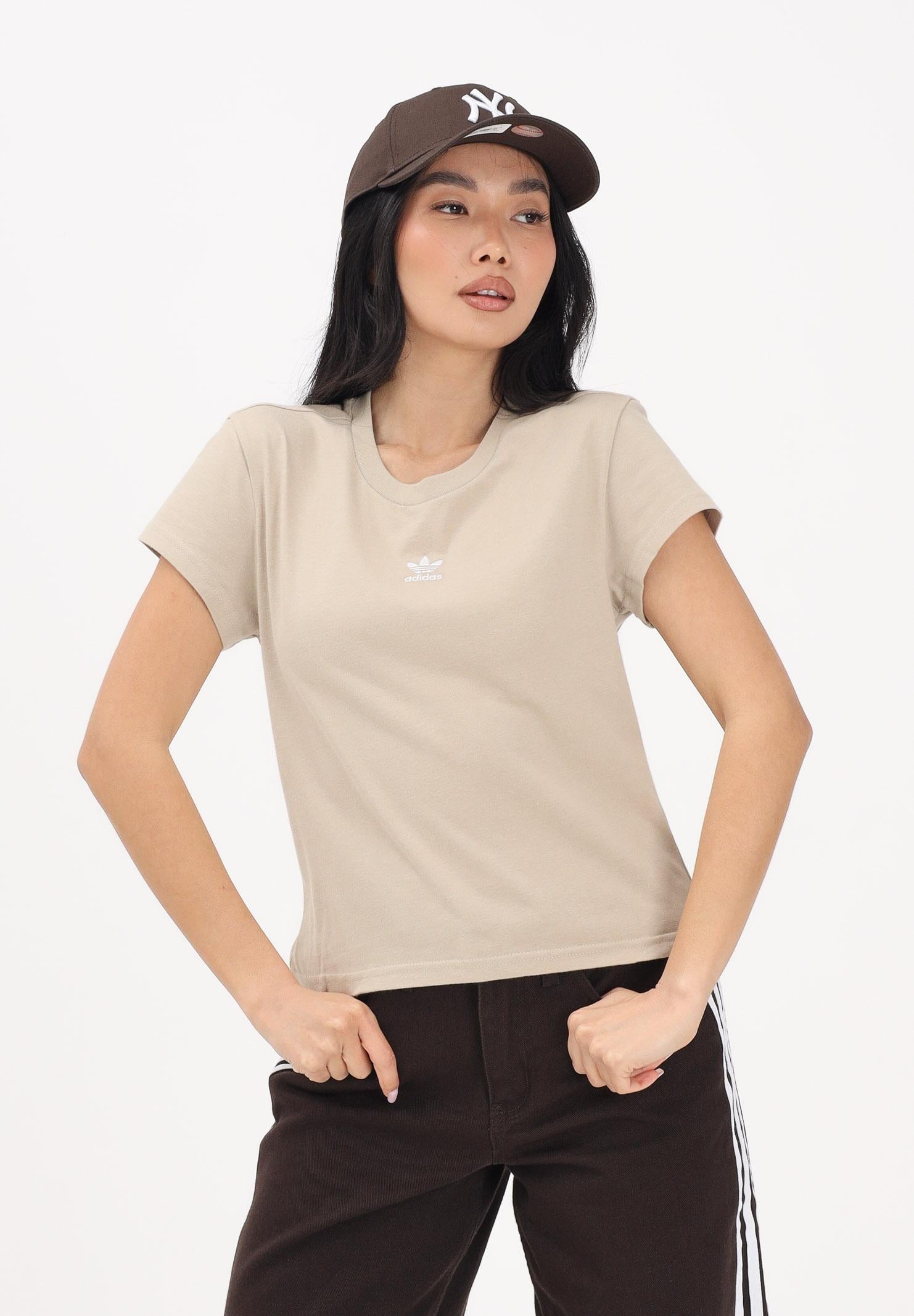 ADIDAS ORIGINALS T-shirt a manica corta Essentials beige da donna KD1352 . ADIDAS ORIGINALS 