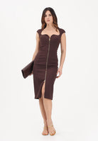 ELISABETTA FRANCHI Abito midi a tubino cacao da donna AB90061E2 644 ELISABETTA FRANCHI 
