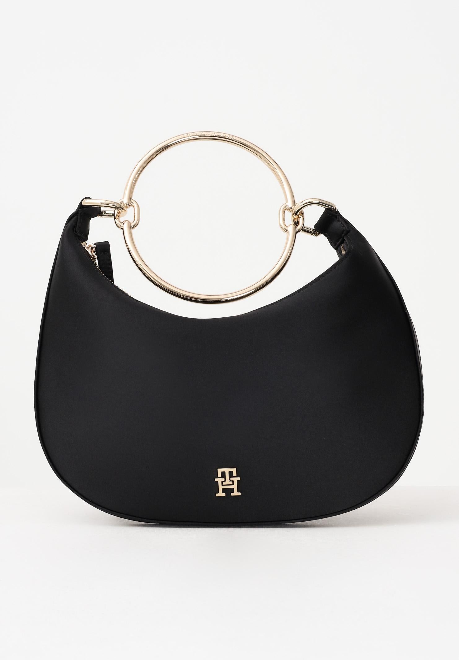 TOMMY HILFIGER Borsa hobo in raso nero da donna AW0AW18236 BDS TOMMY JEANS 