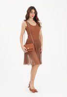 ELISABETTA FRANCHI Abito corto cuoio da donna in maglia à jour AM10B61E2 600 ELISABETTA FRANCHI 