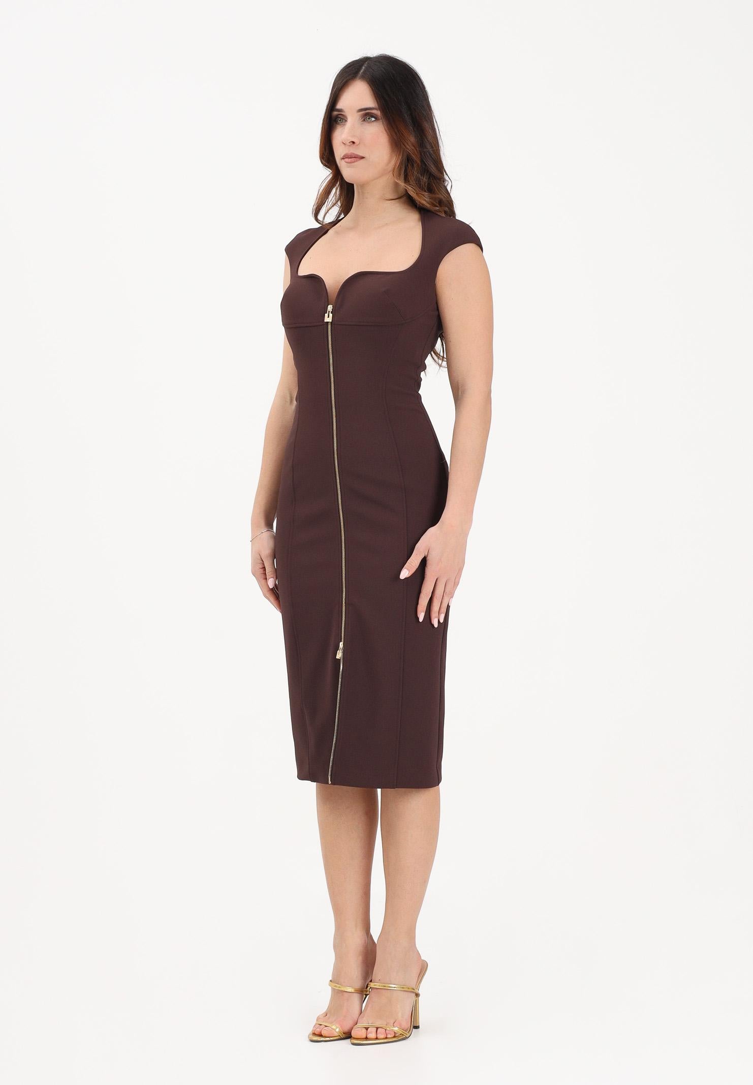 ELISABETTA FRANCHI Abito midi a tubino cacao da donna AB90061E2 644 ELISABETTA FRANCHI 