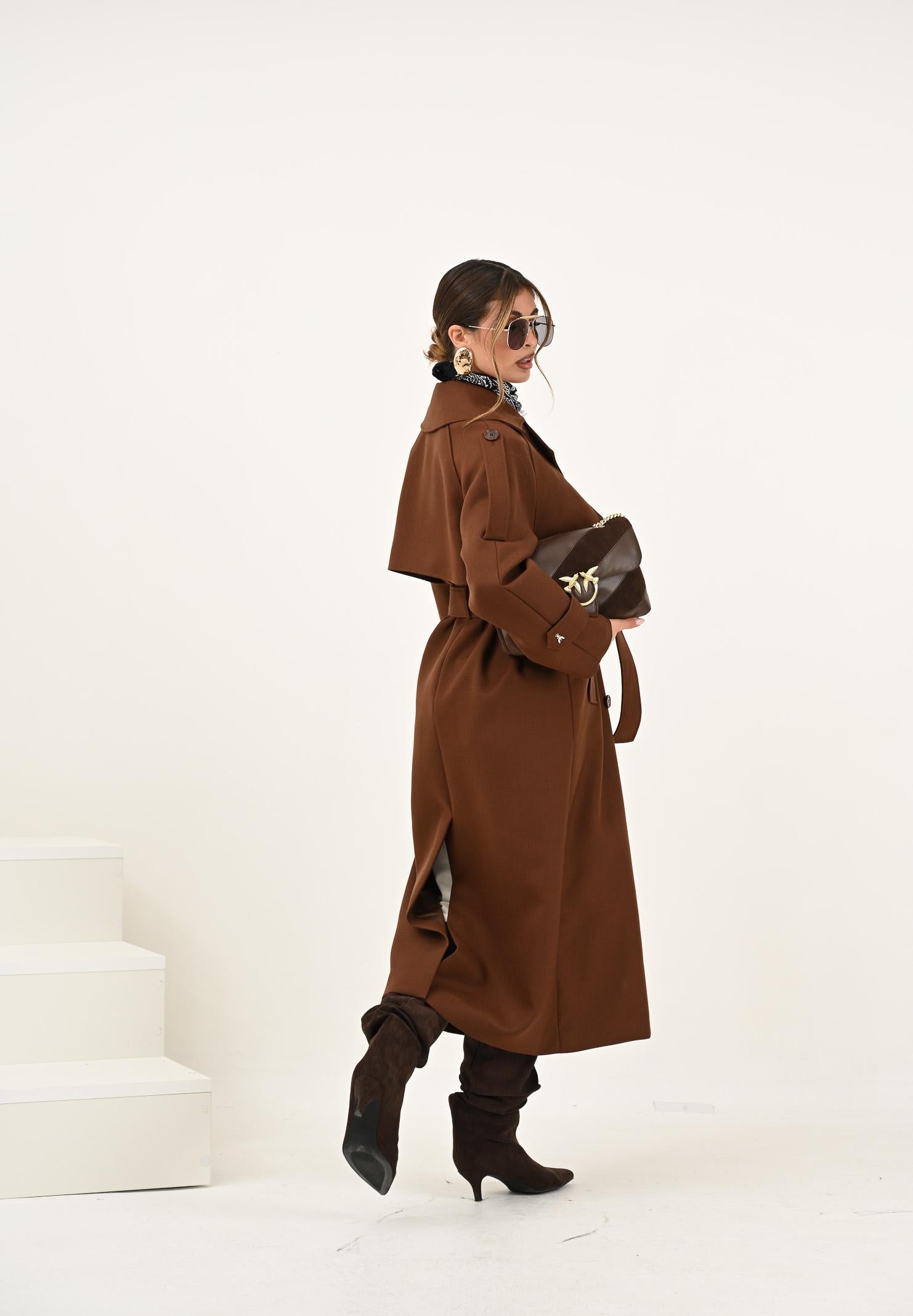 PATRIZIA PEPE Cappotto marrone da donna 8O0188A630 B834 PATRIZIA PEPE 