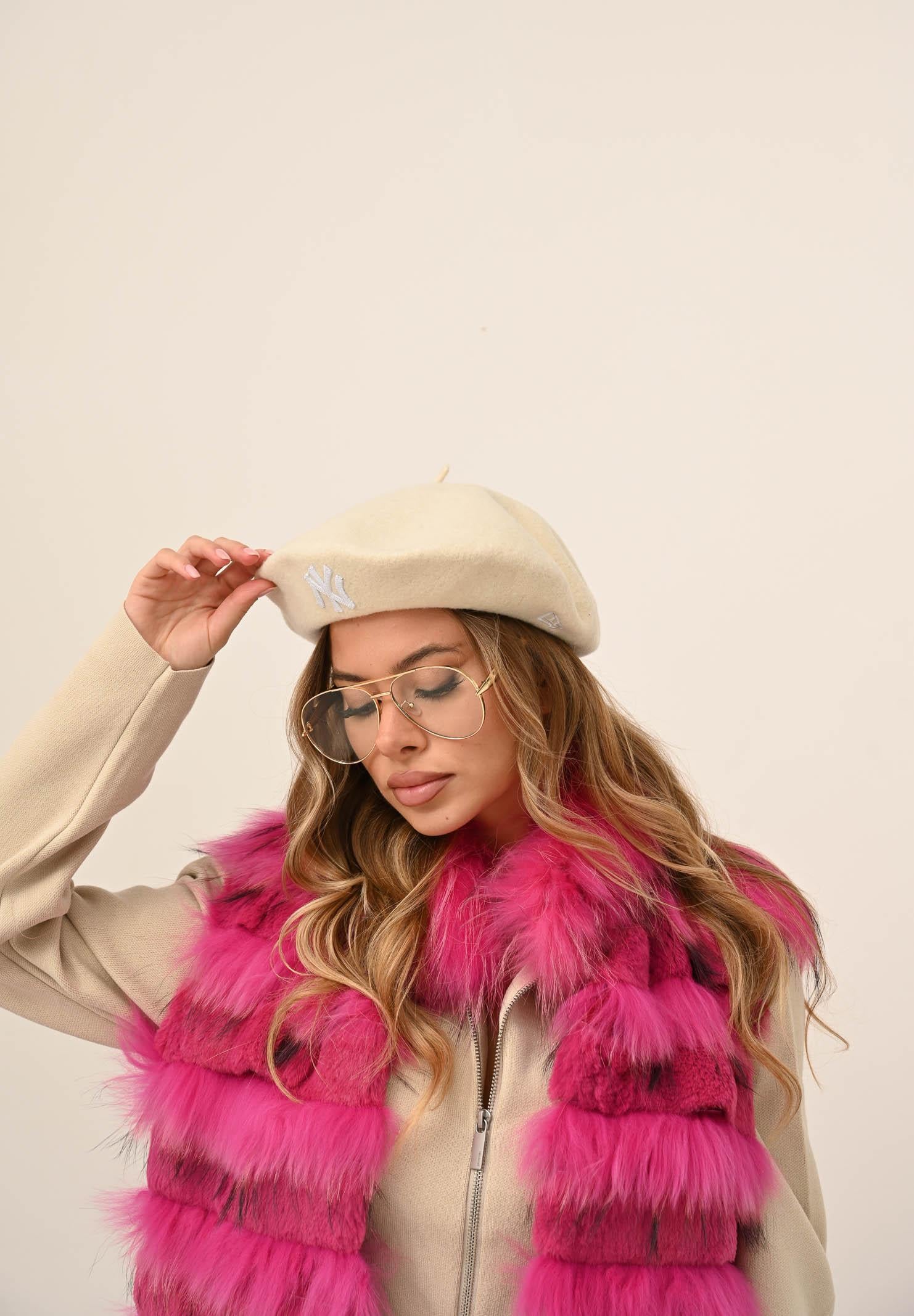 NEW ERA Basco New York Yankees Wool Beret panna da donna 60565467 . NEW ERA 