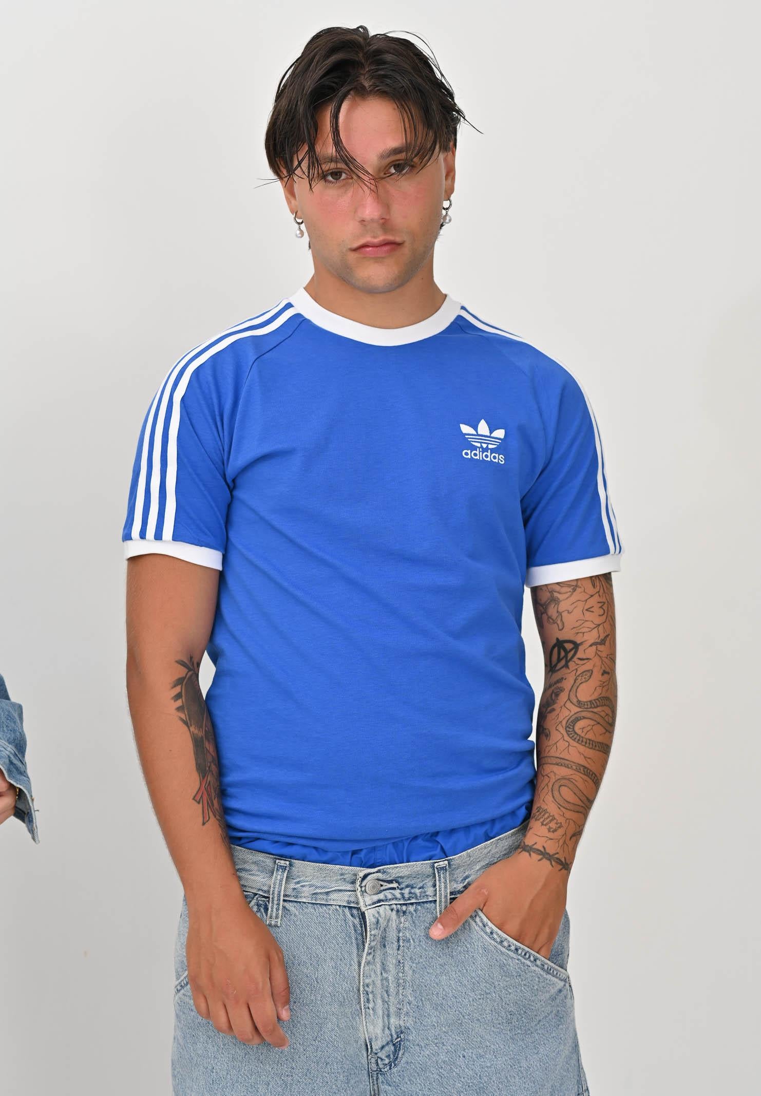 ADIDAS ORIGINALS T-shirt a manica corta Adicolor Classics 3-Stripes blu da uomo JD2880 . ADIDAS ORIGINALS 