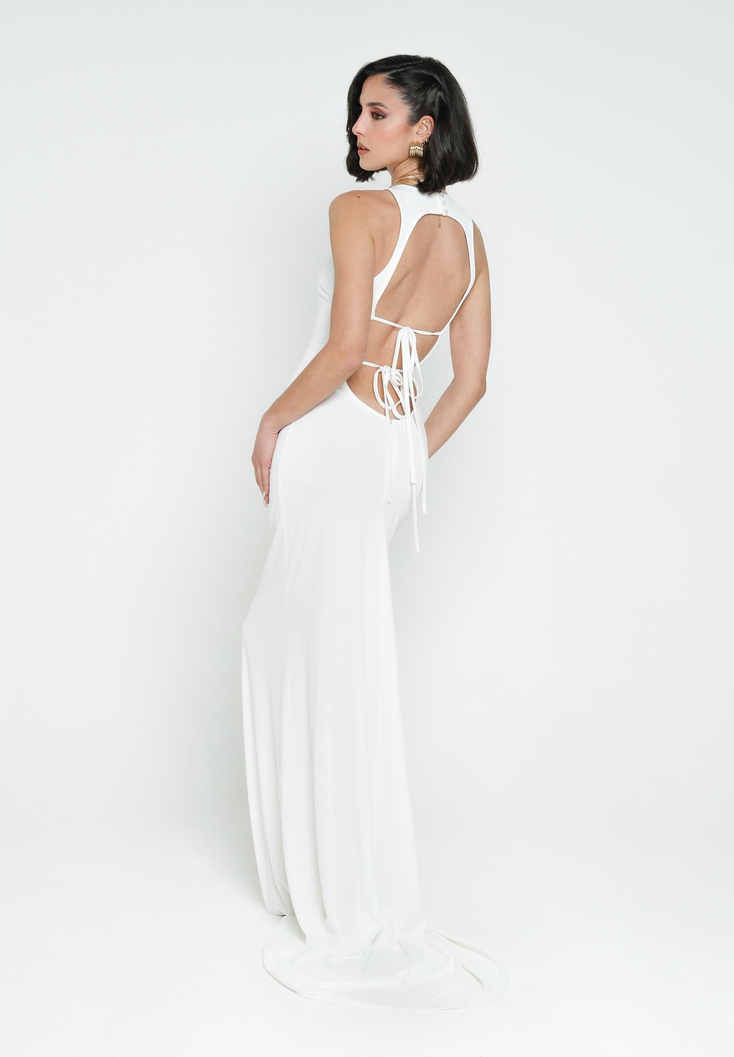 SANTAS Abito lungo BON BON bianco da donna PV25010 BIANCO SANTAS 