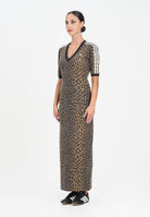 ADIDAS ORIGINALS Abito lungo Leopard V-Neck Maxi beige da donna JW2773  ADIDAS ORIGINALS 