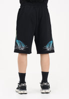 MARCELO BURLON COUNTY OF MILAN Shorts sportivo nero da uomo con stampa S6CMMABE026 110 MARCELO BURLON COUNTY OF MILAN 