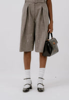 SIMONA CORSELLINI Bermuda grigio da donna con applicazioni metalliche A25CPPA01702-C00236 V0000 SIMONA CORSELLINI 