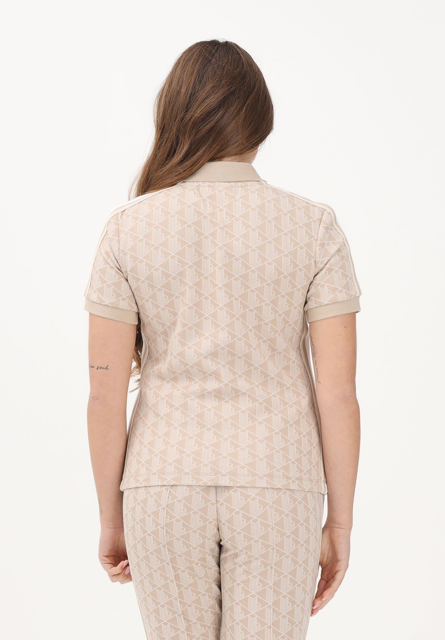 LACOSTE Polo a manica corta beige da donna con fantasia monogramma DF3364 8GI LACOSTE 