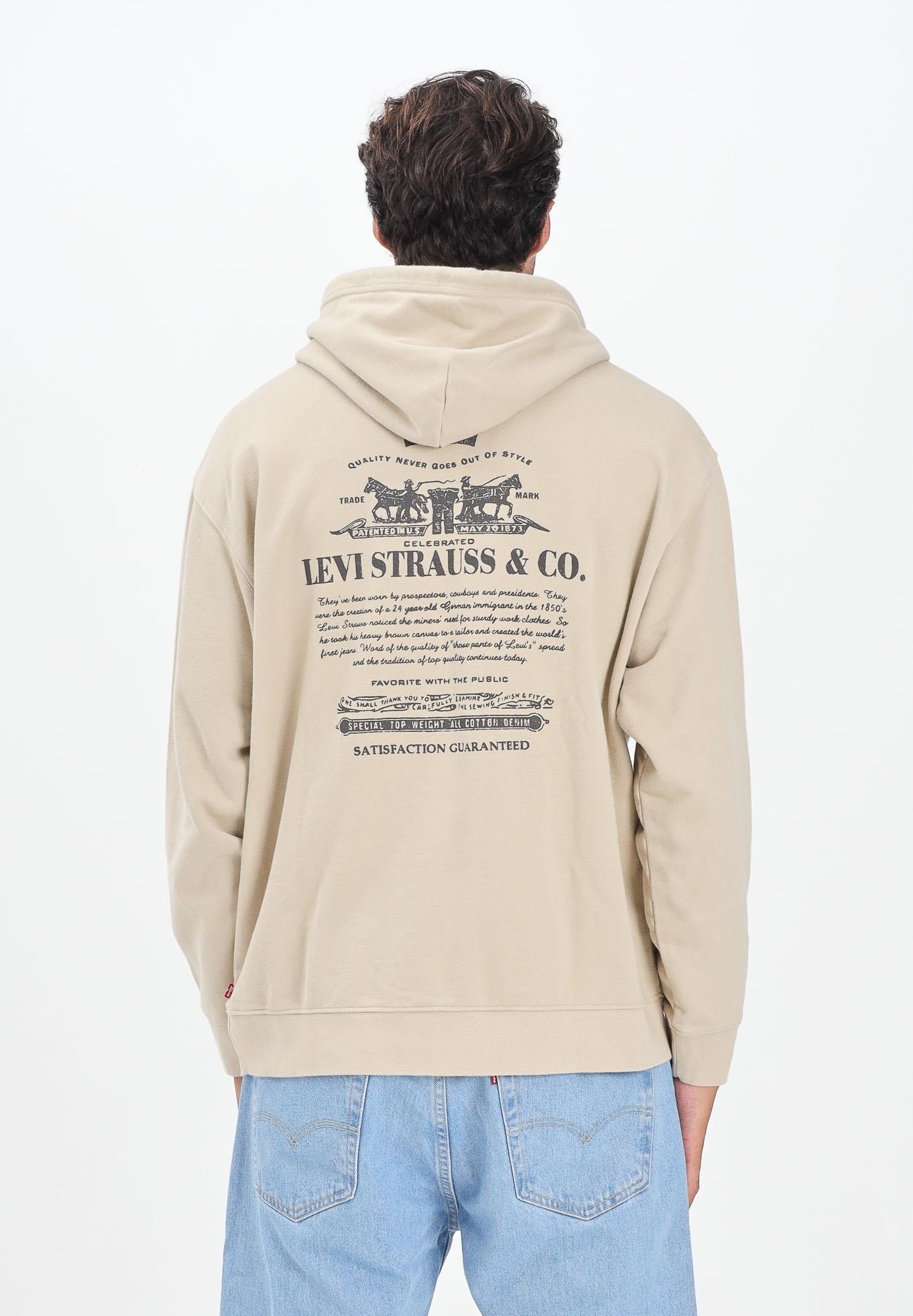 LEVI'S® Felpa con cappuccio beige da uomo rifinita da stampa sul retro 38479-0423  LEVI'S® 