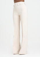 ELISABETTA FRANCHI Pantalone elegante color latte da donna in doppio crêpe PA12156E2 DZ9 ELISABETTA FRANCHI 