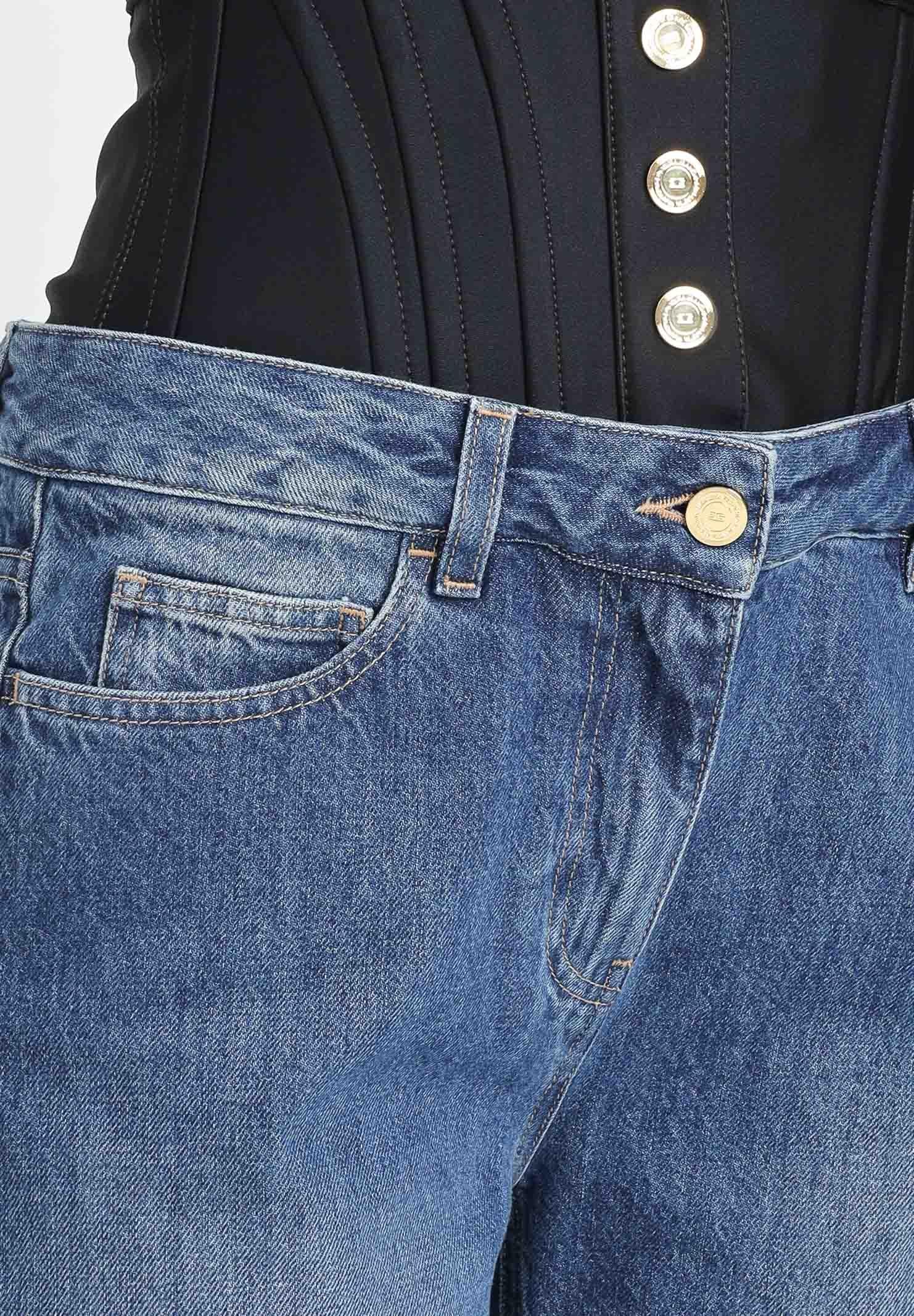 ELISABETTA FRANCHI Jeans in denim blu da donna con fascia in neoprene PJ15I56E2 EI1 ELISABETTA FRANCHI 