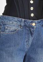 ELISABETTA FRANCHI Jeans in denim blu da donna con fascia in neoprene PJ15I56E2 EI1 ELISABETTA FRANCHI 