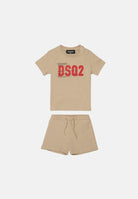DSQUARED2 Completino beige da neonato con logo DSQ2 DQ3249D008J DQ717 DSQUARED2 