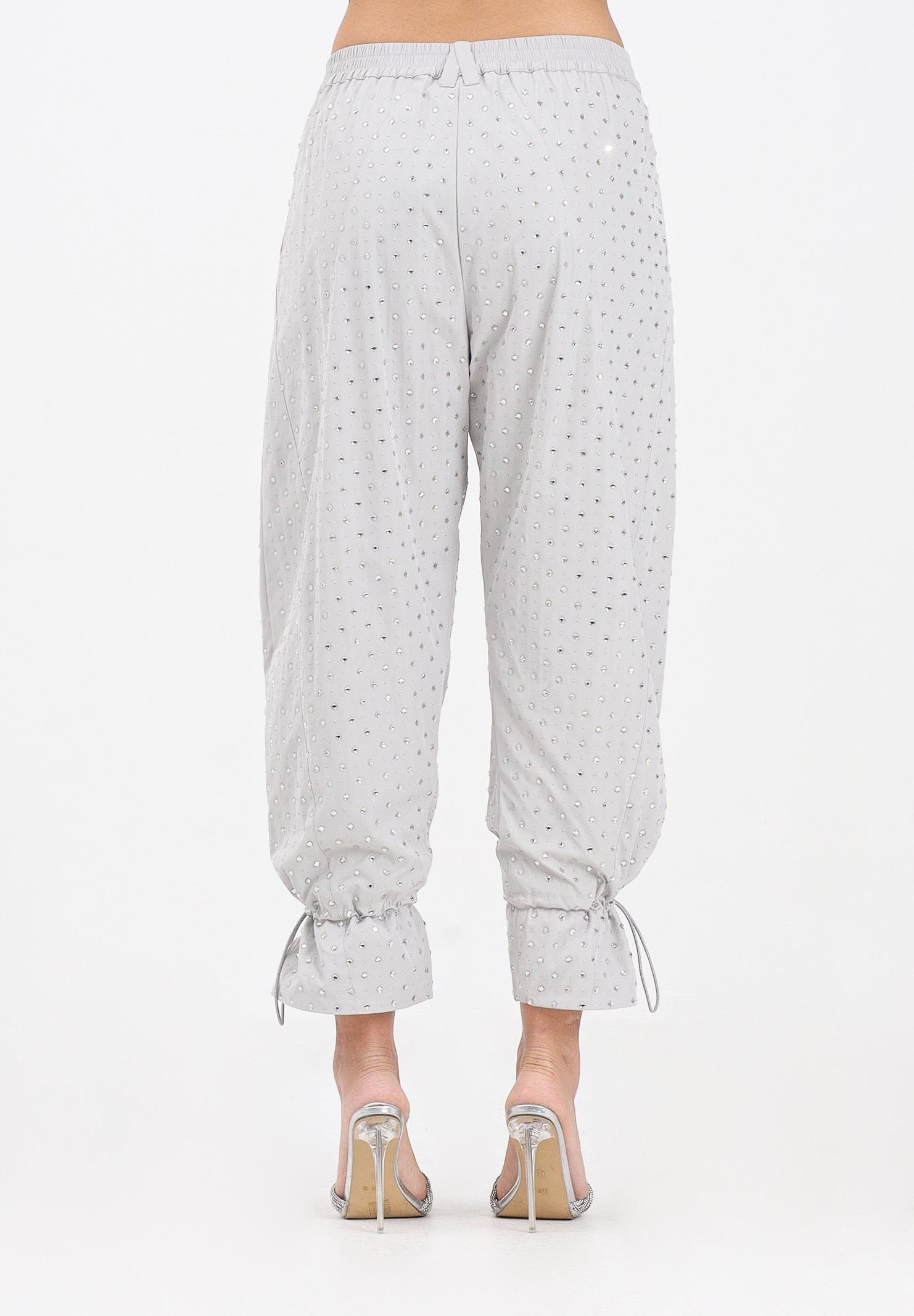 PINKO Pantalone grigio da donna con strass e borchie 105984A2XX K14 PINKO 