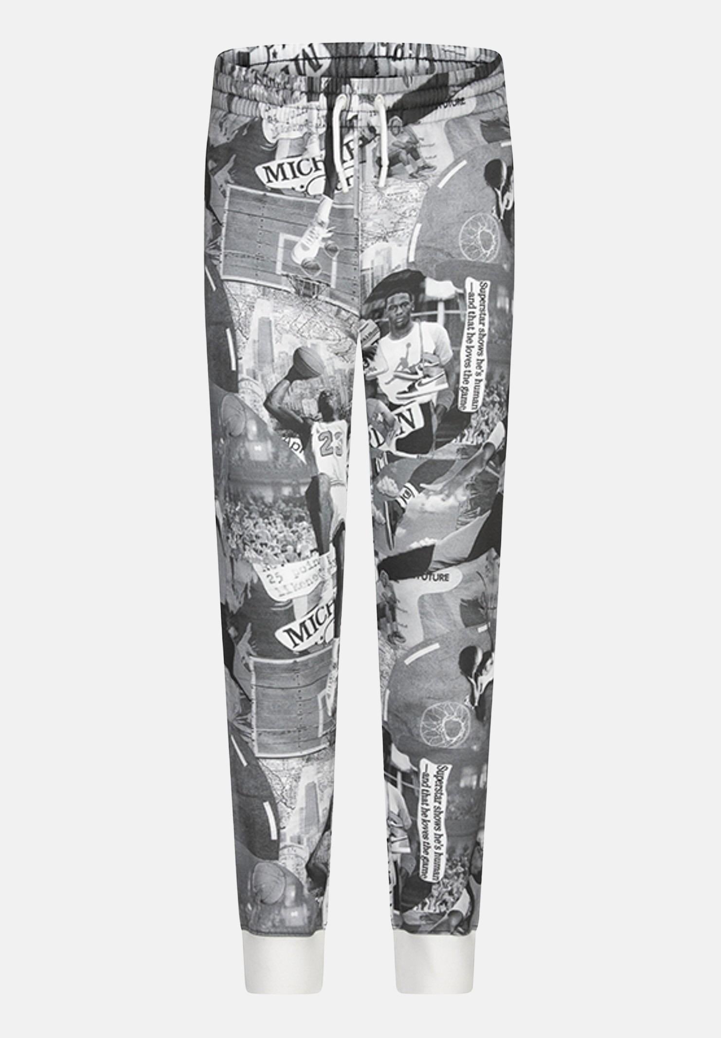 Pantalone sportivo MJ Brooklyn bianco e grigio da bambino 95D290 023 JORDAN 