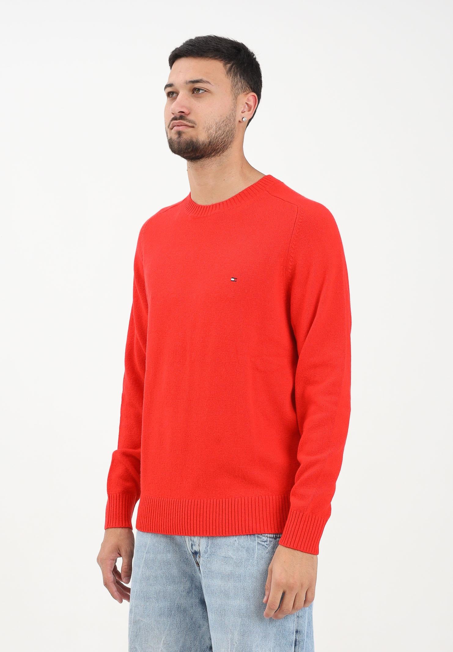 TOMMY HILFIGER Maglioncino girocollo rosso da uomo MW0MW36535XNF  TOMMY HILFIGER 