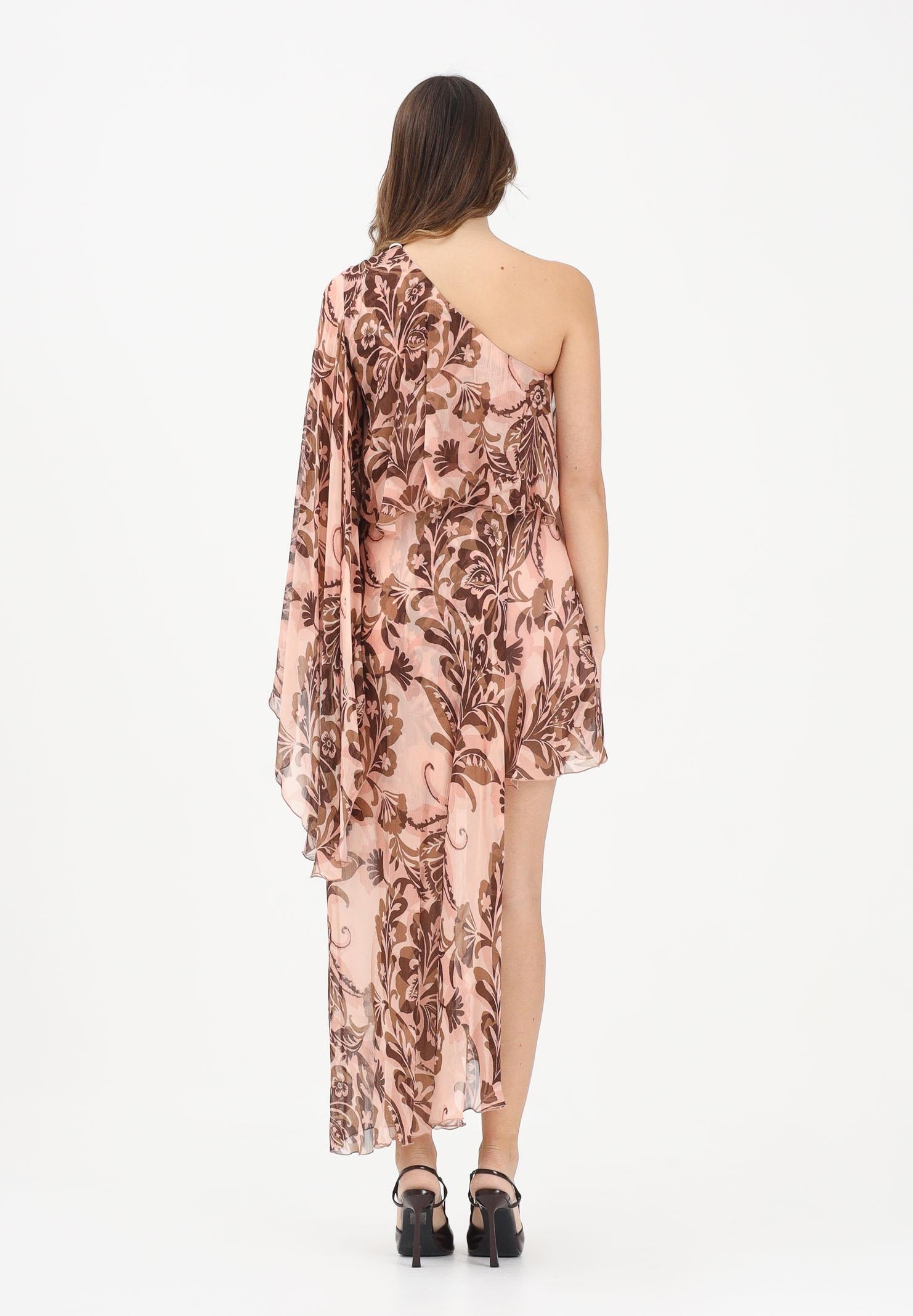 SIMONA CORSELLINI Abito asimmetrico rosa da donna con fantasia floreale P26CPAB03101 V0697 SIMONA CORSELLINI 