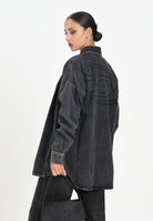 DIESEL Camicia a manica lunga in denim nero per donna, ragazzi e bambini con maxi logo Oval D J02307KXBPT K02 DIESEL 