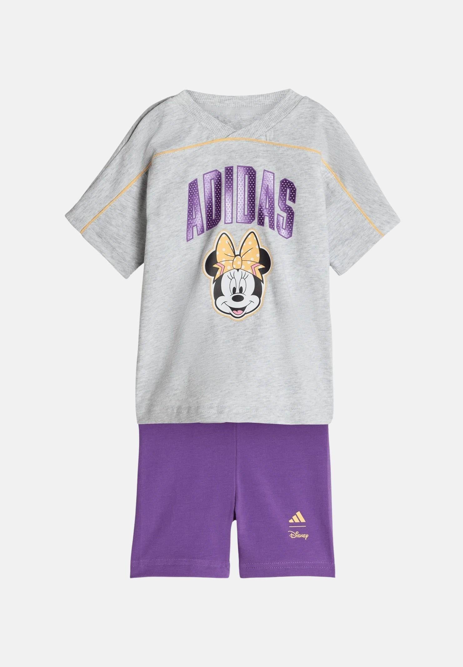 ADIDAS ORIGINALS Completino Disney Minnie Mouse grigio e viola da neonato JZ3549 . ADIDAS ORIGINALS 