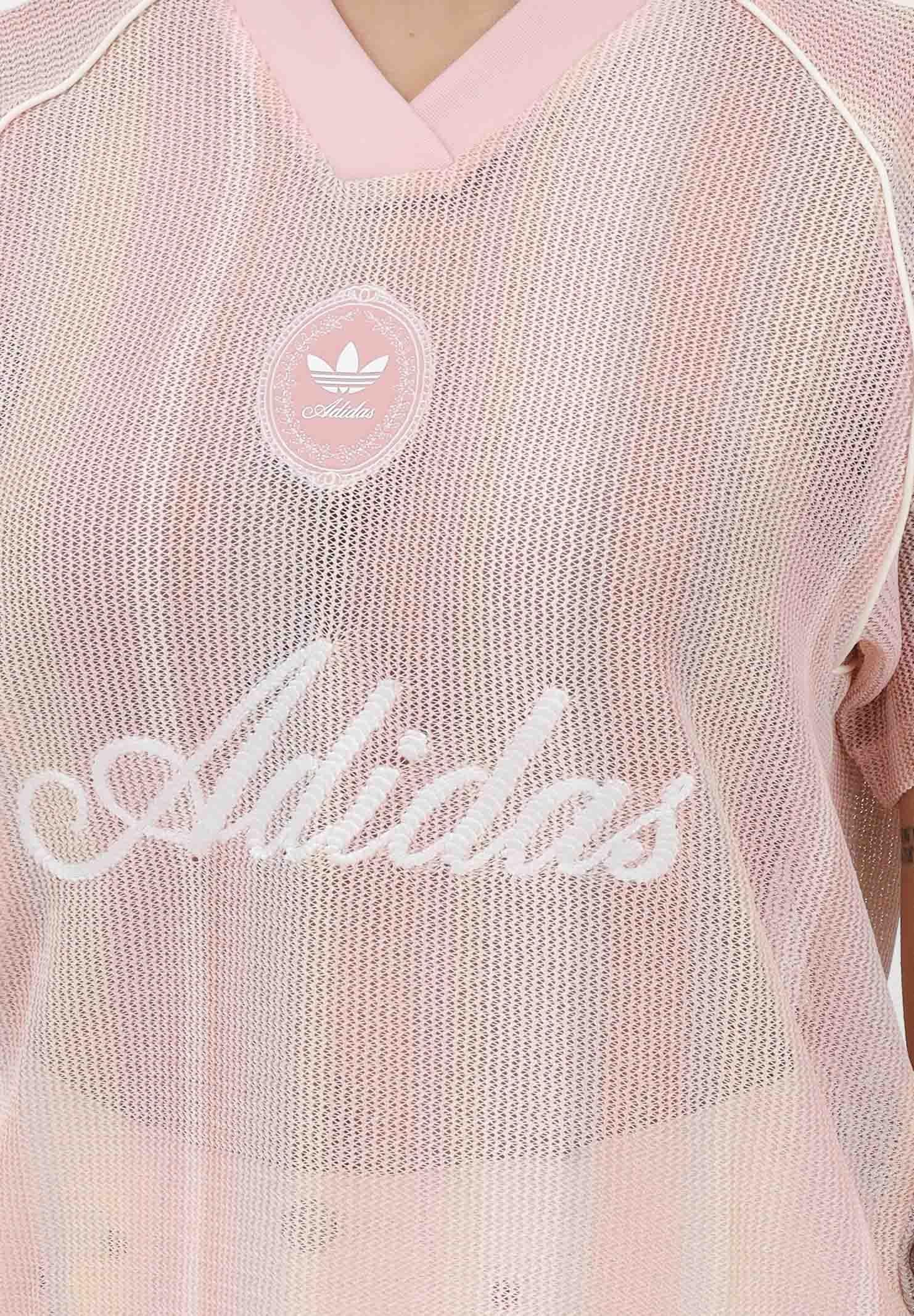 ADIDAS ORIGINALS T-shirt a manica corta SUMMER GLOW KNITTED OVERSIZED rosa da donna KY3161 . ADIDAS ORIGINALS 