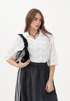 ADIDAS ORIGINALS Polo a manica corta in pizzo bianca da donna KC6427 . ADIDAS ORIGINALS 