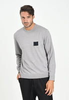 ARMANI EXCHANGE Maglioncino girocollo grigio da uomo con patch logo XM001329AF11982 O8005 ARMANI EXCHANGE 