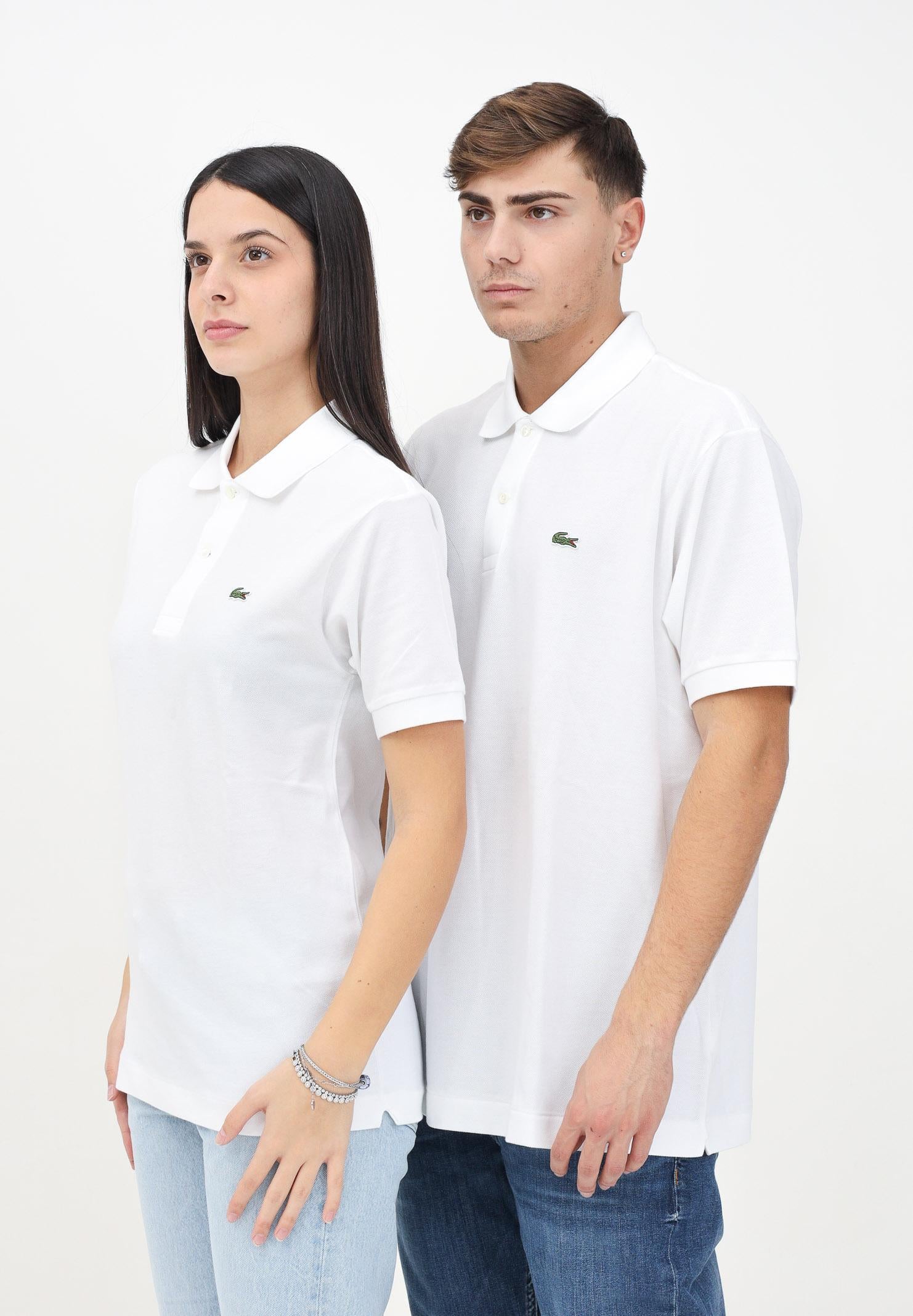 LACOSTE Polo bianca per uomo e donna con patch logo coccodirllo 1212 001 LACOSTE 