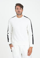 ARMANI EXCHANGE Felpa girocollo bianca da uomo impreziosita da bande laterali logate XM001296AF10818 U0009 ARMANI EXCHANGE 