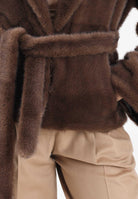 YES LONDON Ecopelliccia marrone da donna ECO030 MO YES LONDON 