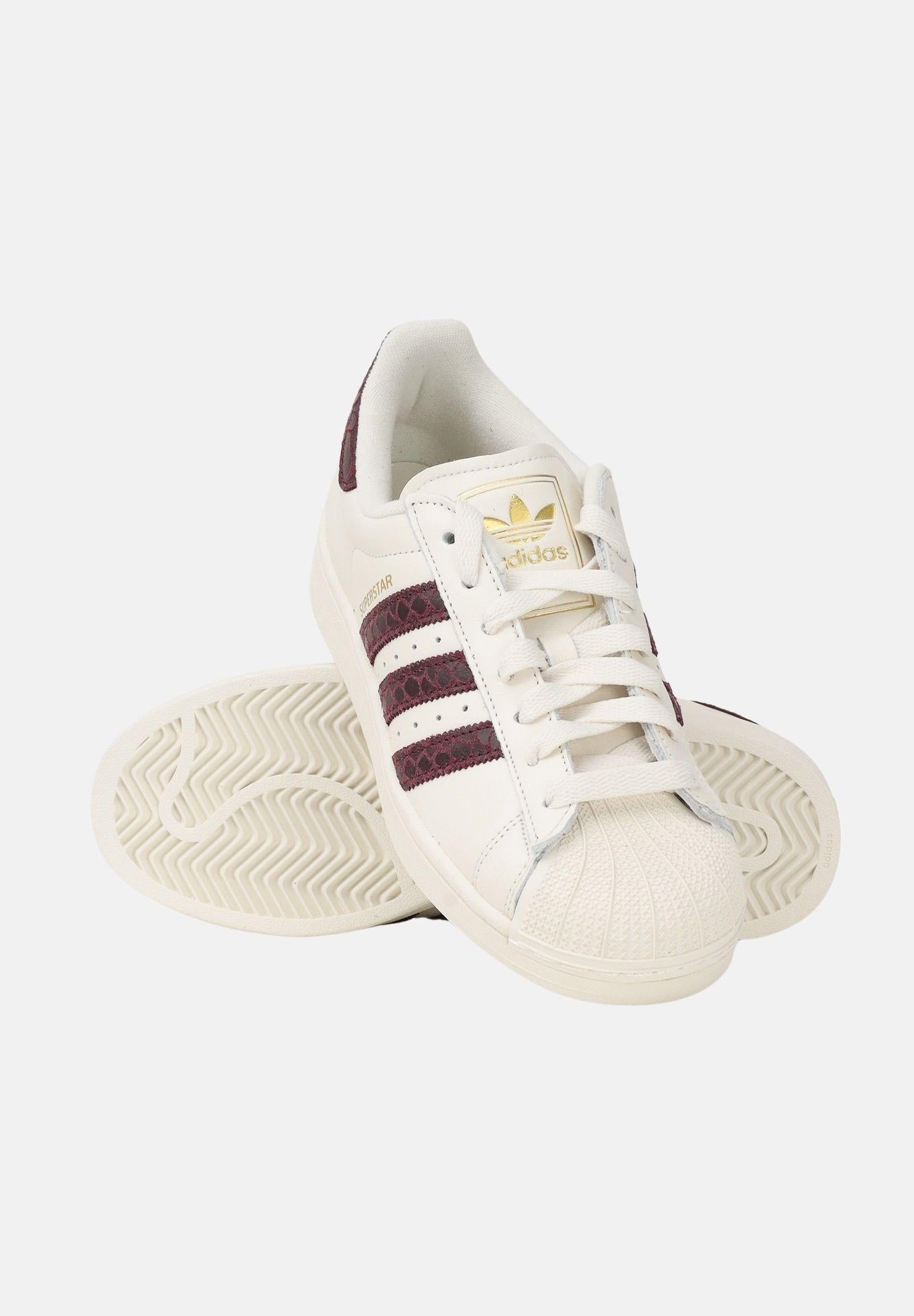 ADIDAS ORIGINALS Sneakers SUPERSTAR II panna e bordeaux per uomo e donna KI3570 . ADIDAS ORIGINALS 