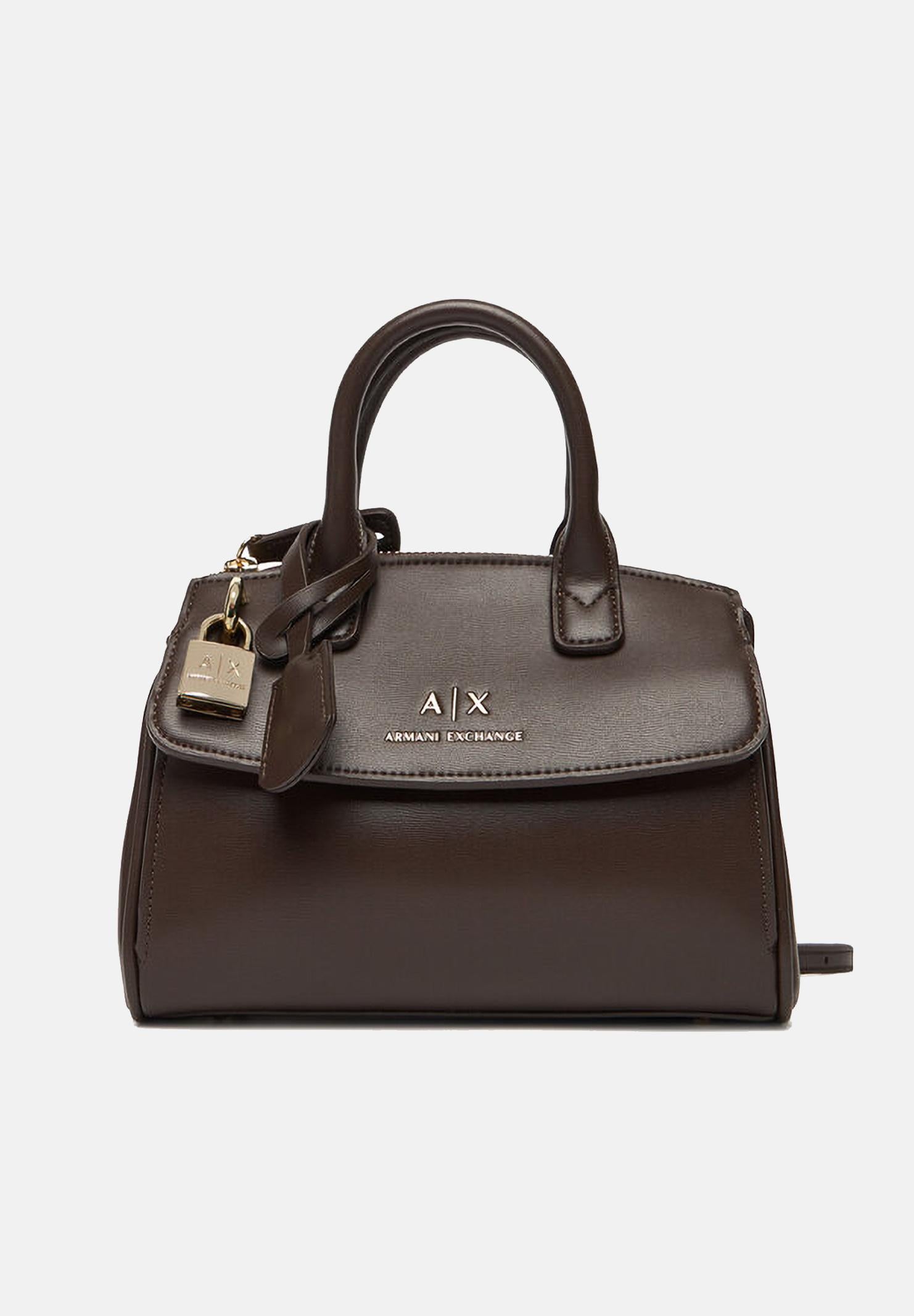ARMANI EXCHANGE Borsa a mano marrone da donna con lucchetto XW000395AF12040 U6304 ARMANI EXCHANGE 