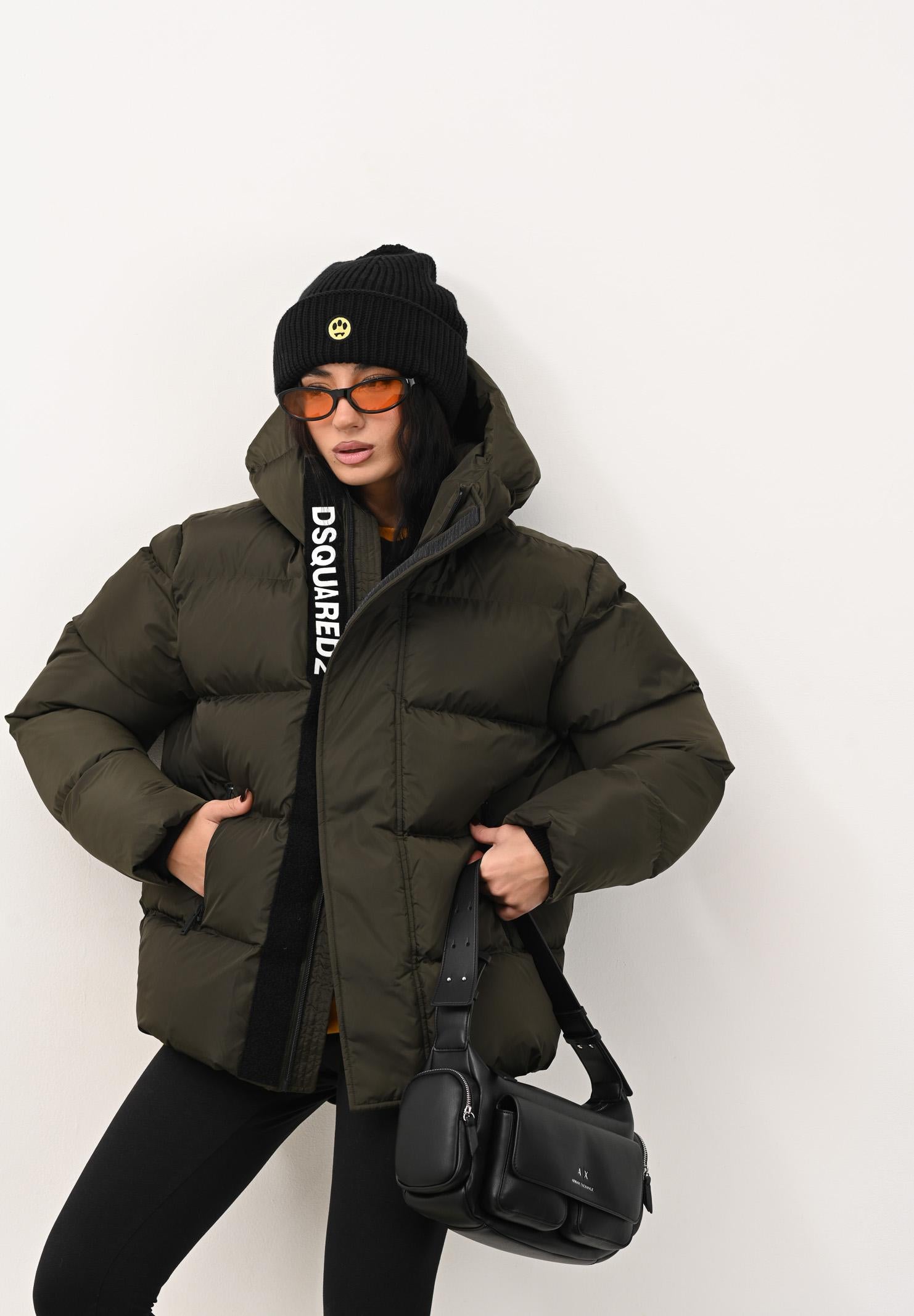 DSQUARED2 Piumino verde oliva per donna, ragazzi e bambini con logo DQ1090D00BN DQ518 DSQUARED2 