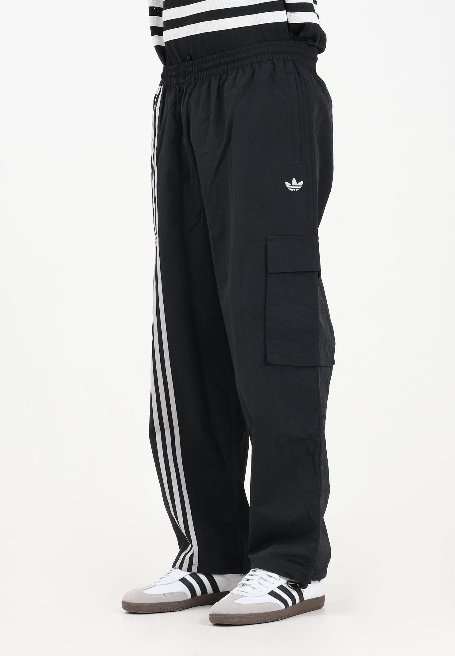 ADIDAS ORIGINALS Pantalone sportivo Front Stripes Woven Cargo nero da uomo JV9892  ADIDAS ORIGINALS 