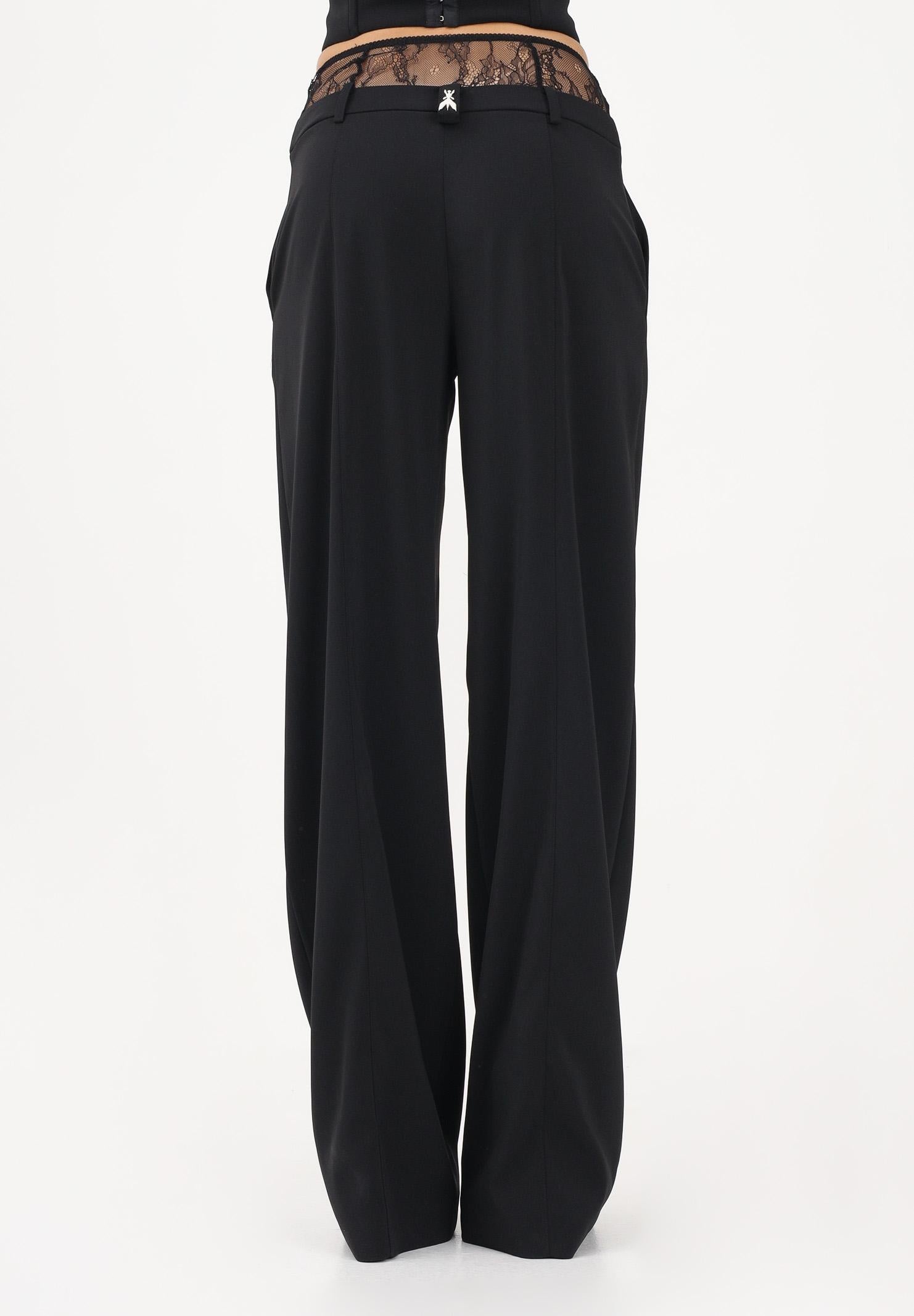 PATRIZIA PEPE Pantalone elegante nero da donna con vita in pizzo 8P0769A6F5 K103 PATRIZIA PEPE 