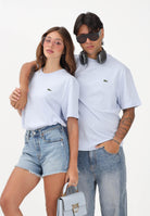 LACOSTE T-shirt a manica corta celeste per uomo e donna con patch coccodrillo TH7318 J2G LACOSTE 