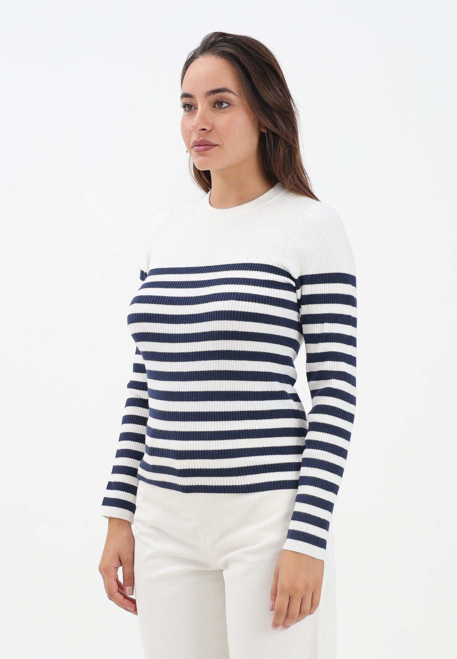 LEVI'S® Maglioncino girocollo bianco da donna con motivo a righe blu A0719-0036  LEVI'S® 