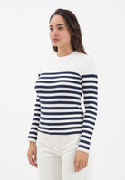 LEVI'S® Maglioncino girocollo bianco da donna con motivo a righe blu A0719-0036  LEVI'S® 