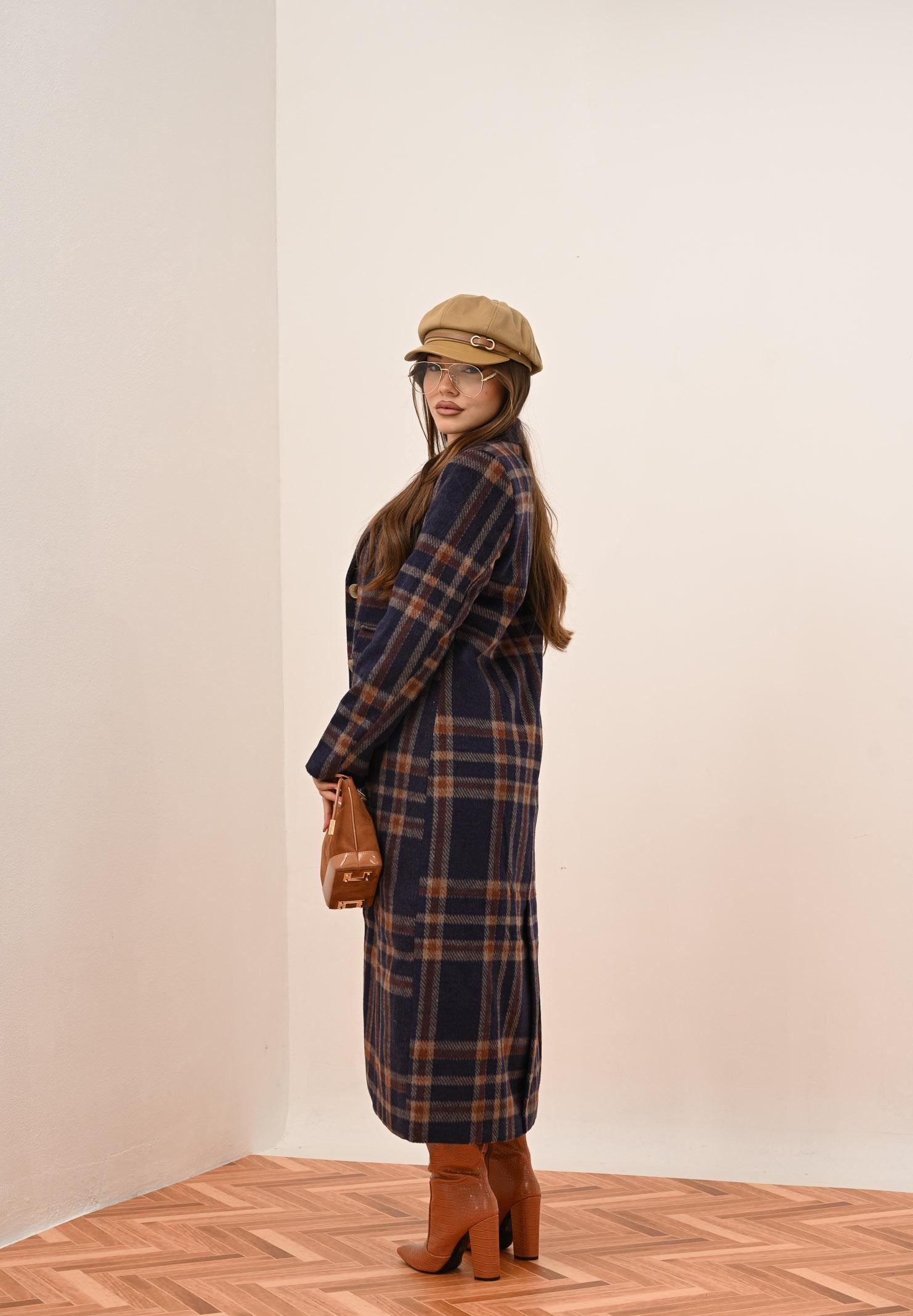 ONLY Cappotto lungo viola da donna caratterizzato da un elegante motivo a quadri 15355210 PlumPerfect ONLY 