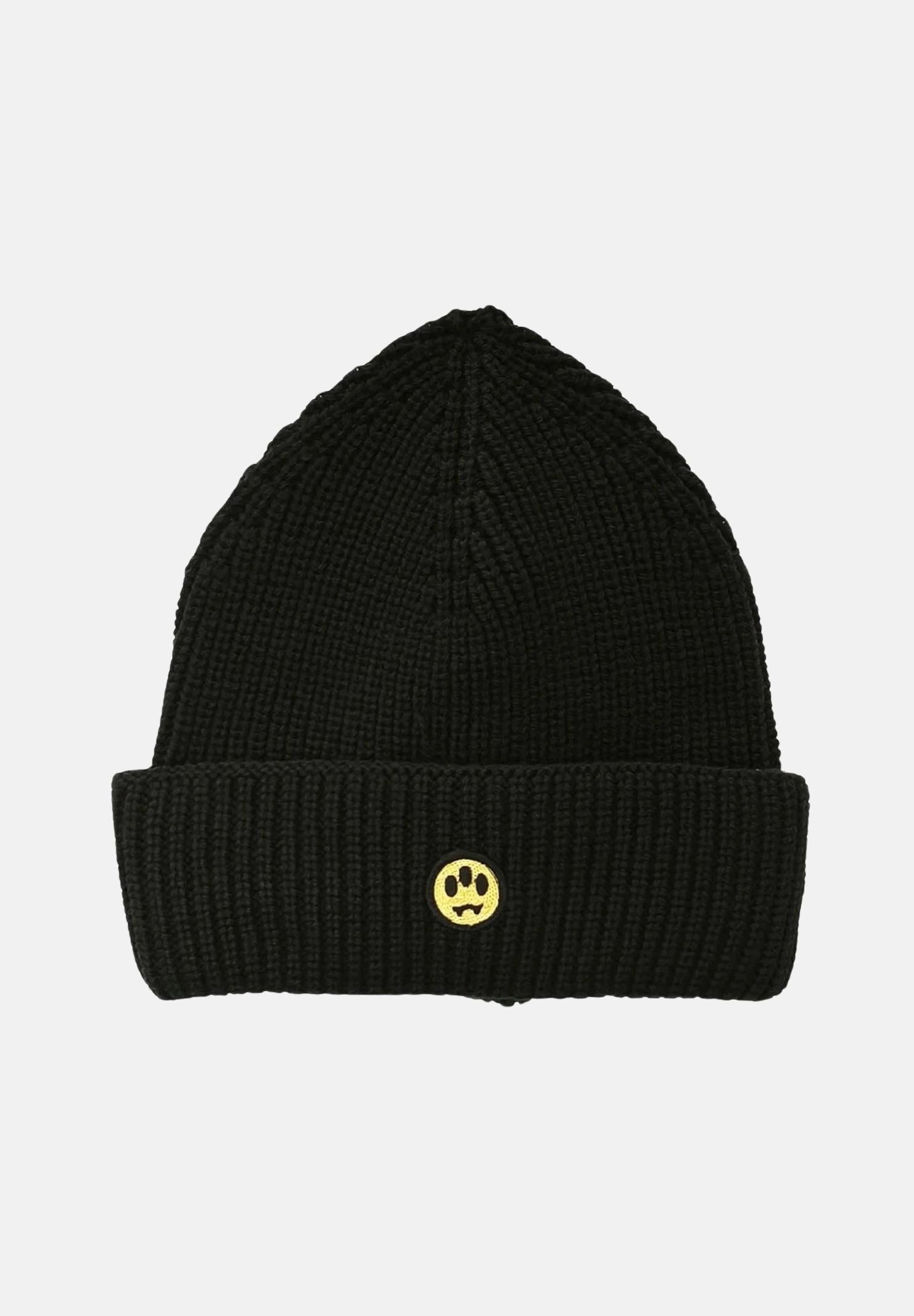 BARROW Berretto di lana nero per uomo e donna con patch logo F5BWUAHT094 110 BARROW 