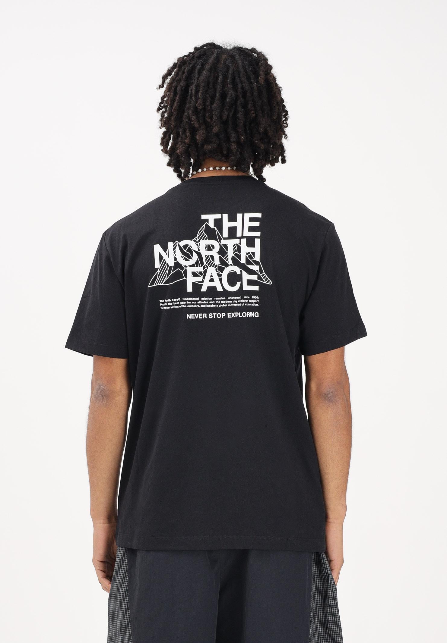 THE NORTH FACE T-shirt a manica corta Mountain Sketch nera da uomo NF0A8GUZJK31 . THE NORTH FACE 