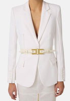 ELISABETTA FRANCHI Cintura avorio da donna con dettaglio logo CT50S61E2 360 ELISABETTA FRANCHI 