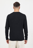 TOMMY HILFIGHER Maglioncino girocollo nero da uomo con ricamo logo MW0MW28046BDS  TOMMY HILFIGER 