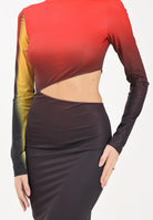 PATRIZIA PEPE Abito lungo multicolore da donna con cut-out 8A1537J342 FG33 PATRIZIA PEPE 