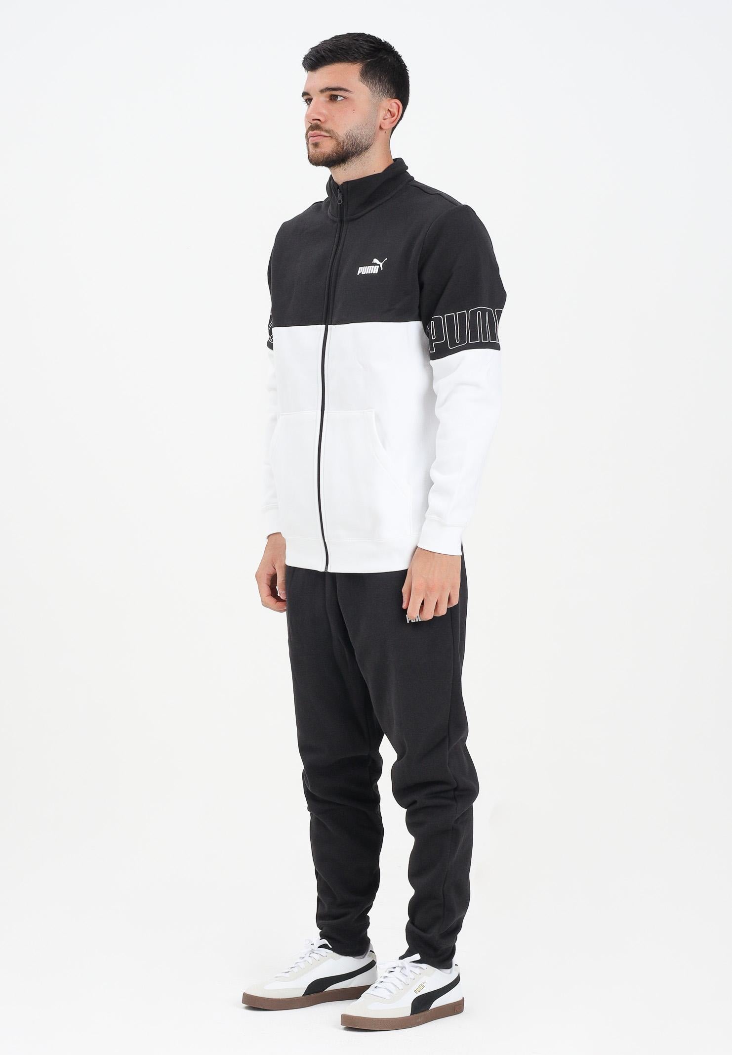 PUMA Tuta ESS COLORBLOCK bianca e nera da uomo 691994 02 PUMA 